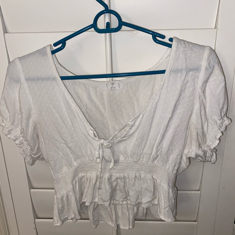 tillys cute white flare flowing top